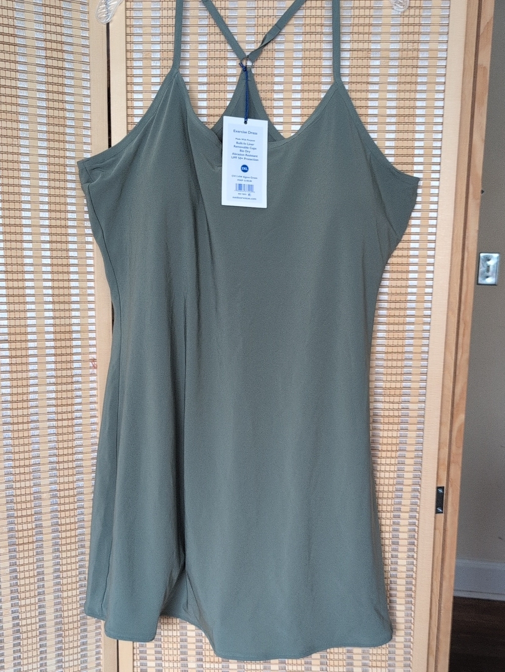 Outdoor Voices Agave Green Exercise Dress with Crossback Straps